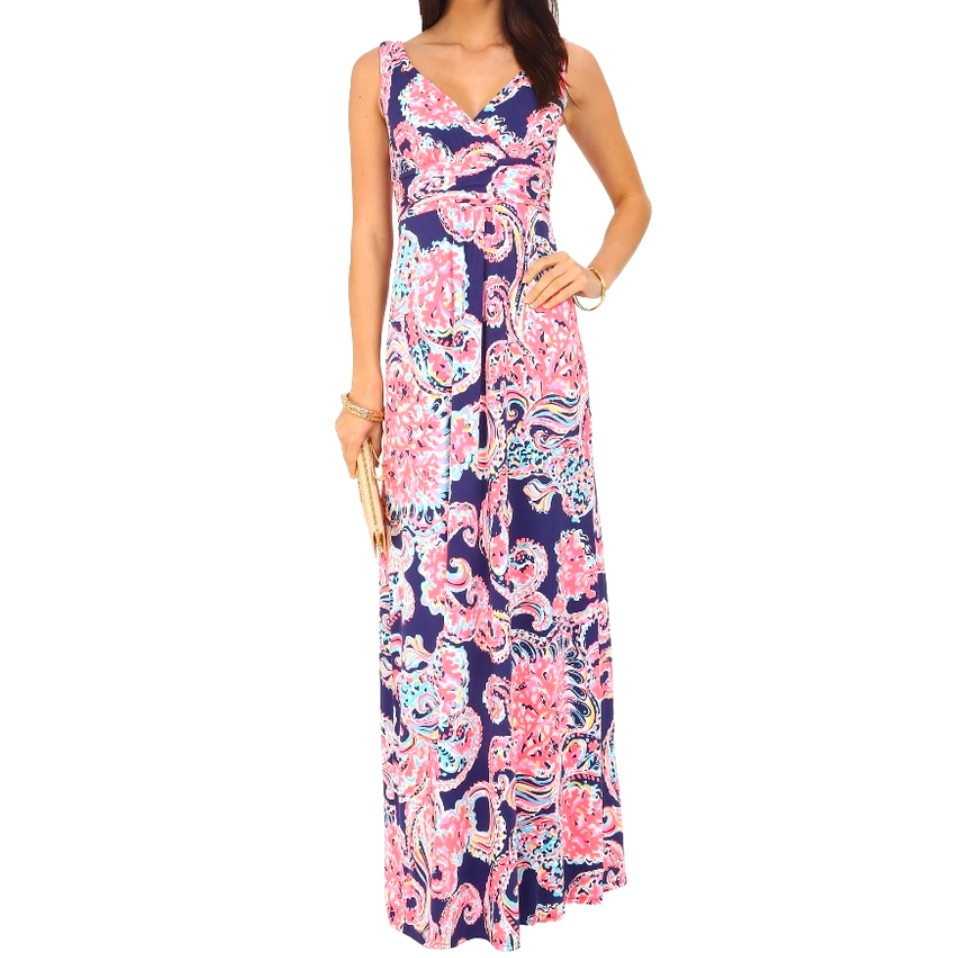 Lilly Pulitzer Pink And Blue Maxi Dress